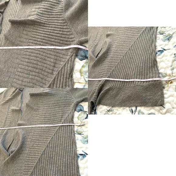 EILEEN FISHER Washable Wool Diagonal Flutter Open Cardigan Smoke Grey Size XL - Picture 14 of 16